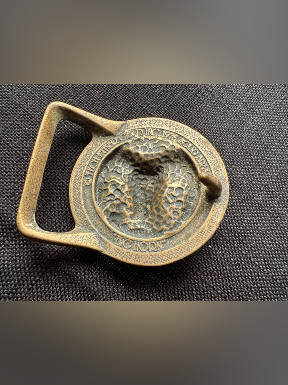 Tech-Ether Guild Vintage Brass “Big Horn” Belt Buckle - Picture 4 of 5